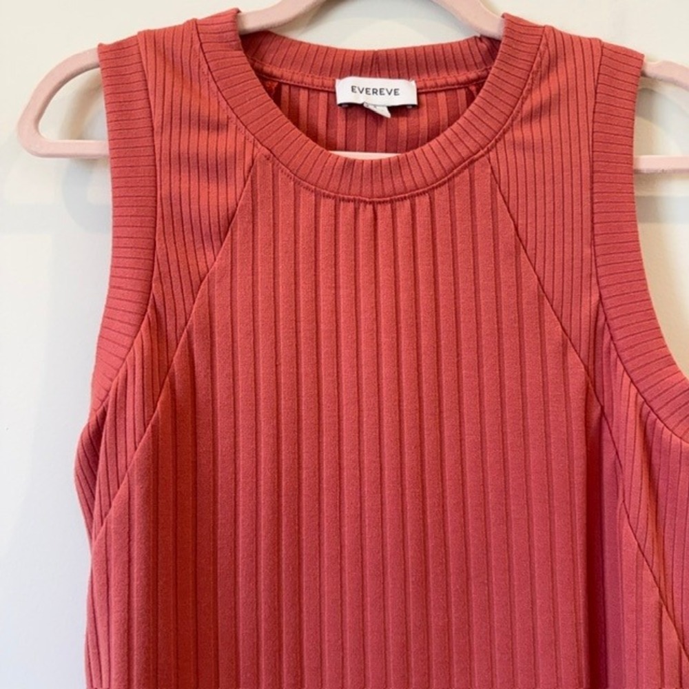 Evereve Ribbed Tank Top Set of 3 | Black, Coral, White | Size S - Picture 9 of 16